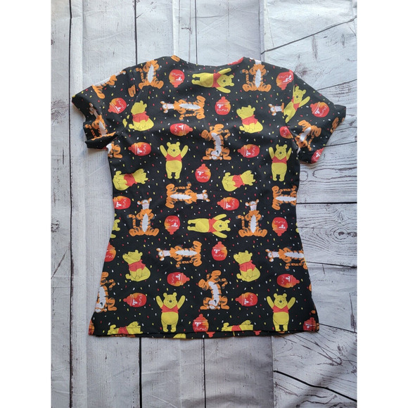 XS nurse scrub Tops winnie the pooh Pandas Monsters short sleeve tops - Picture 13 of 13